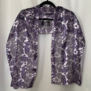 Women’s Purple Paisley Lightweight scarf shawl 2 pairs earrings gift set Easter